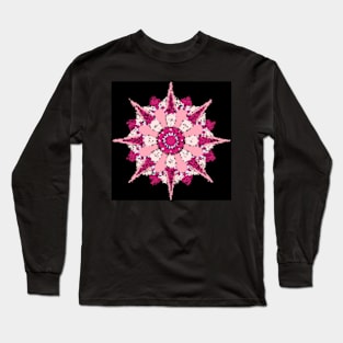 Pencil Strokes of Pink Pastel Mandala Long Sleeve T-Shirt